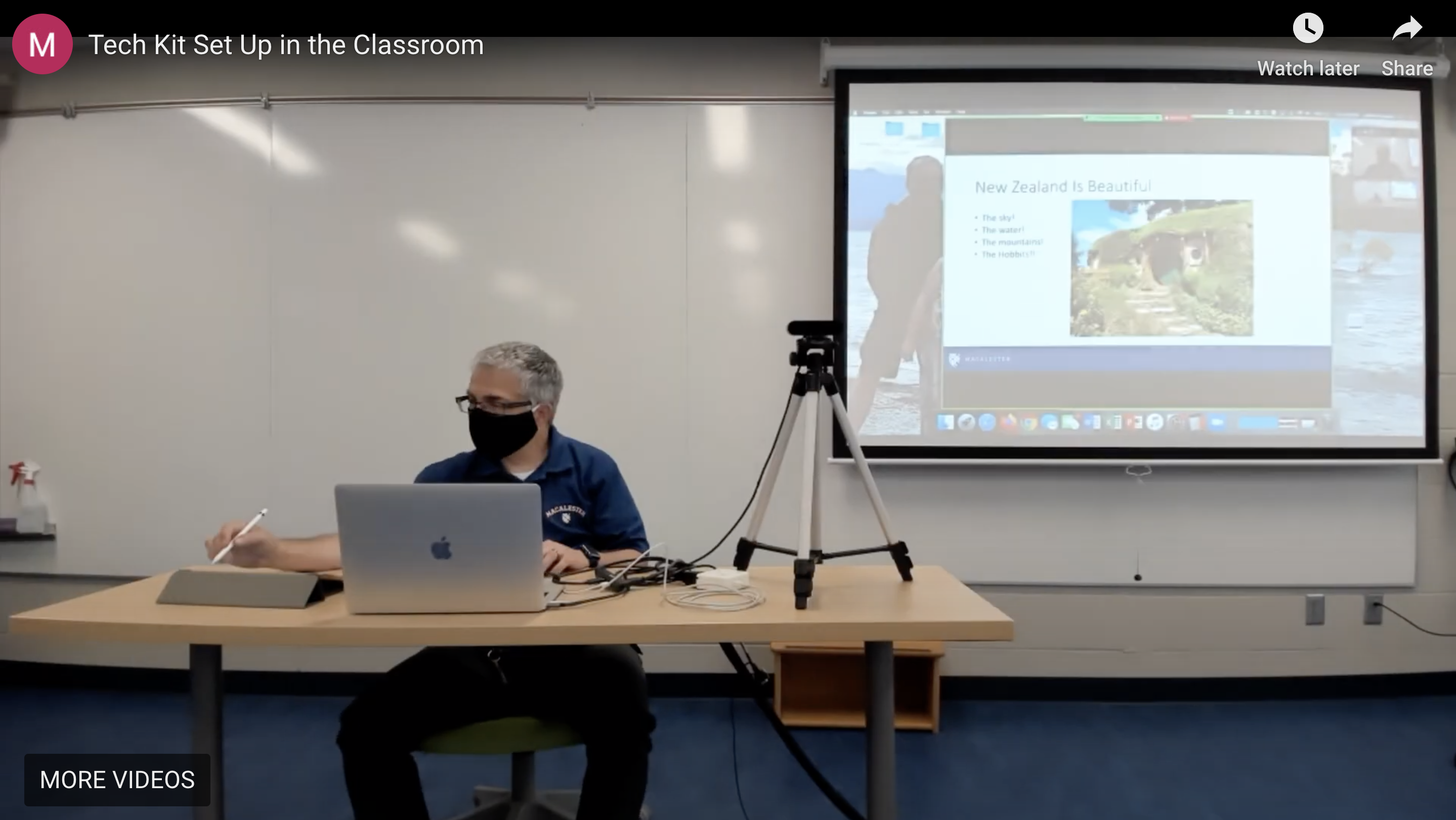 Jeff using iPad as whiteboard in classroom